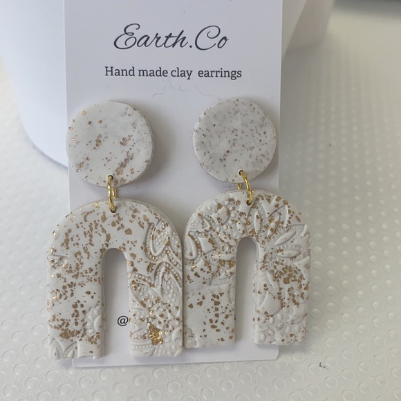 Handmade clay earrings. New - Picture 13 of 14